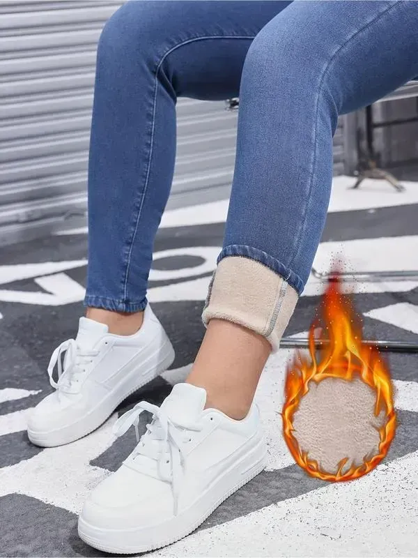🔥6-PACK ONLY $24🔥Women's High Elasticity Fleece Lined Thick Denim Jeans🔥Final Day Clearance!🛒