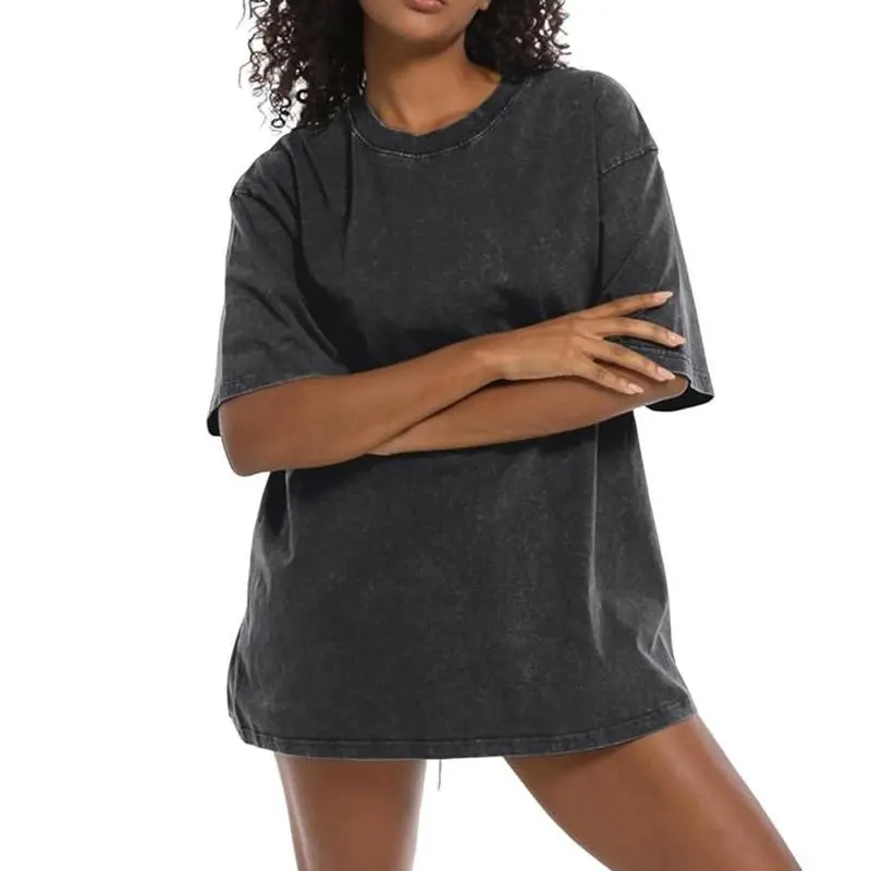 Acid Wash Women's Oversized Cotton T-Shirt