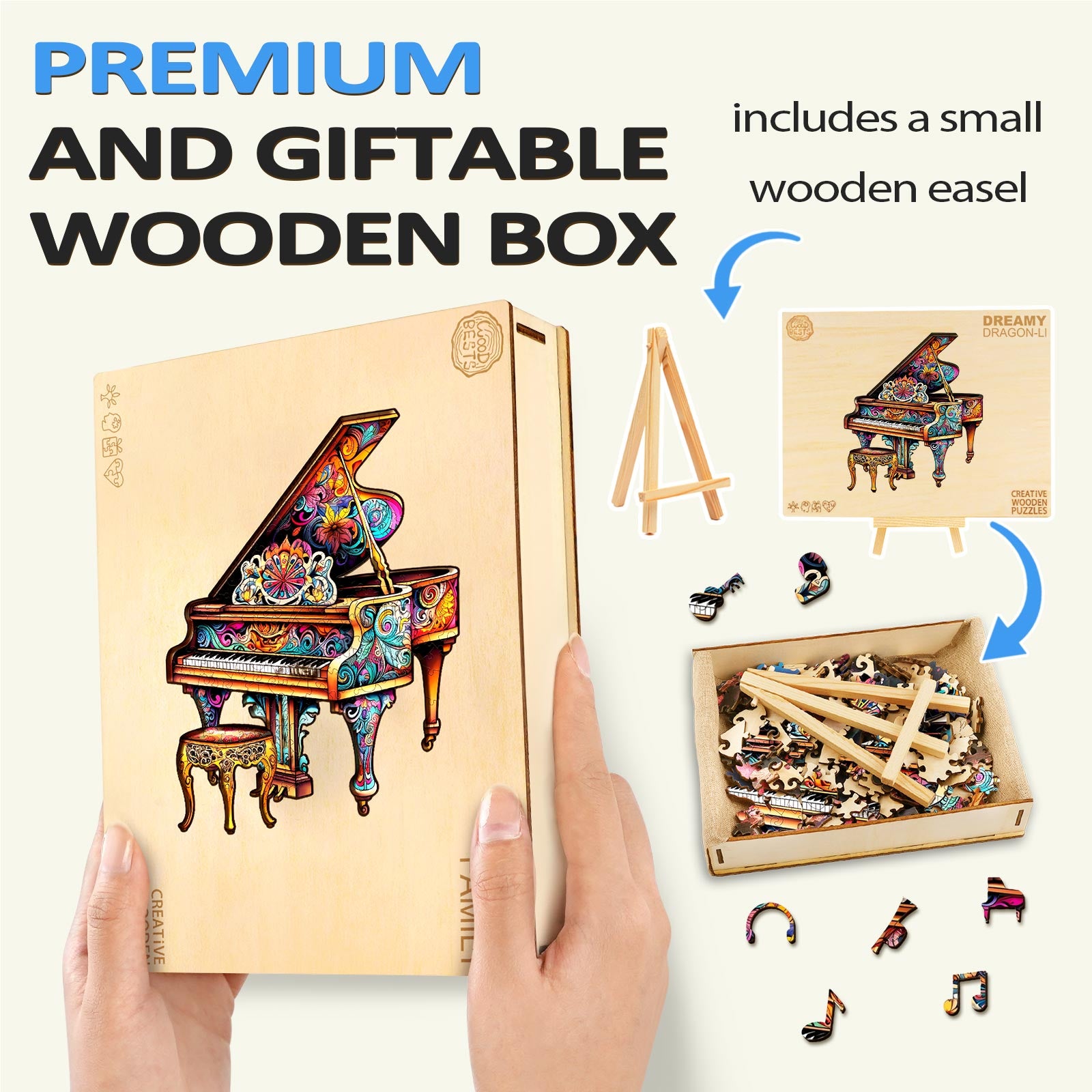 Touching Piano Wooden Jigsaw Puzzle