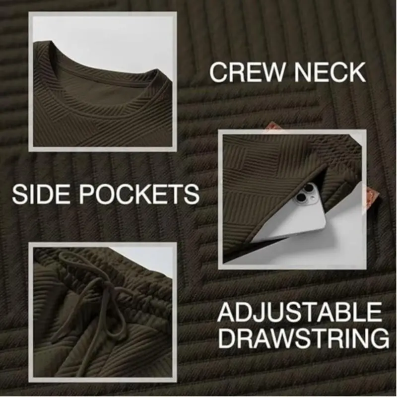 🔥Last Day Promotion 89% OFF🔥Men's casual fashion suit knitted sweatshirt and pants two-piece set