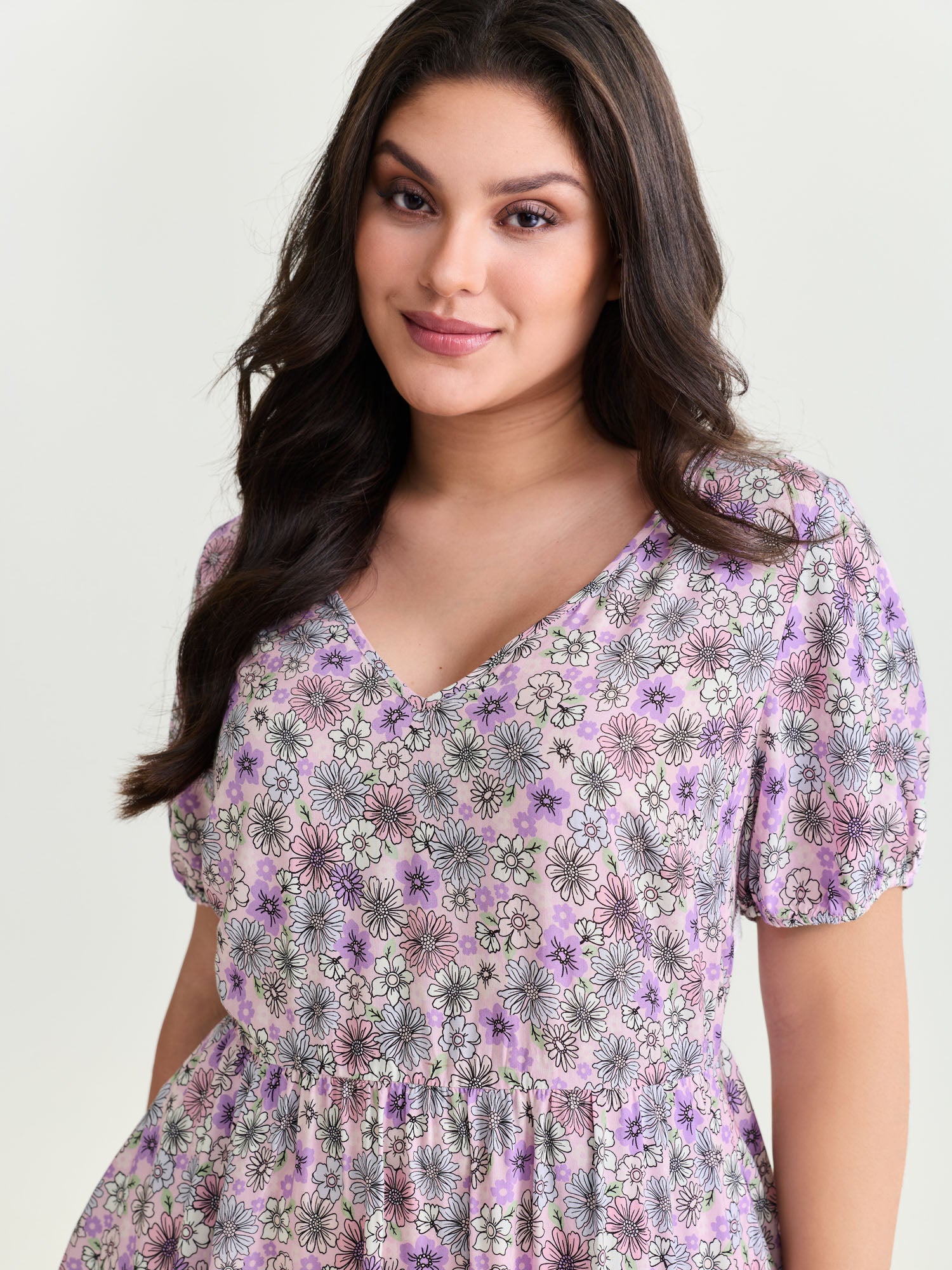 Supersoft Delicate Floral Lace Trim Mini Dress