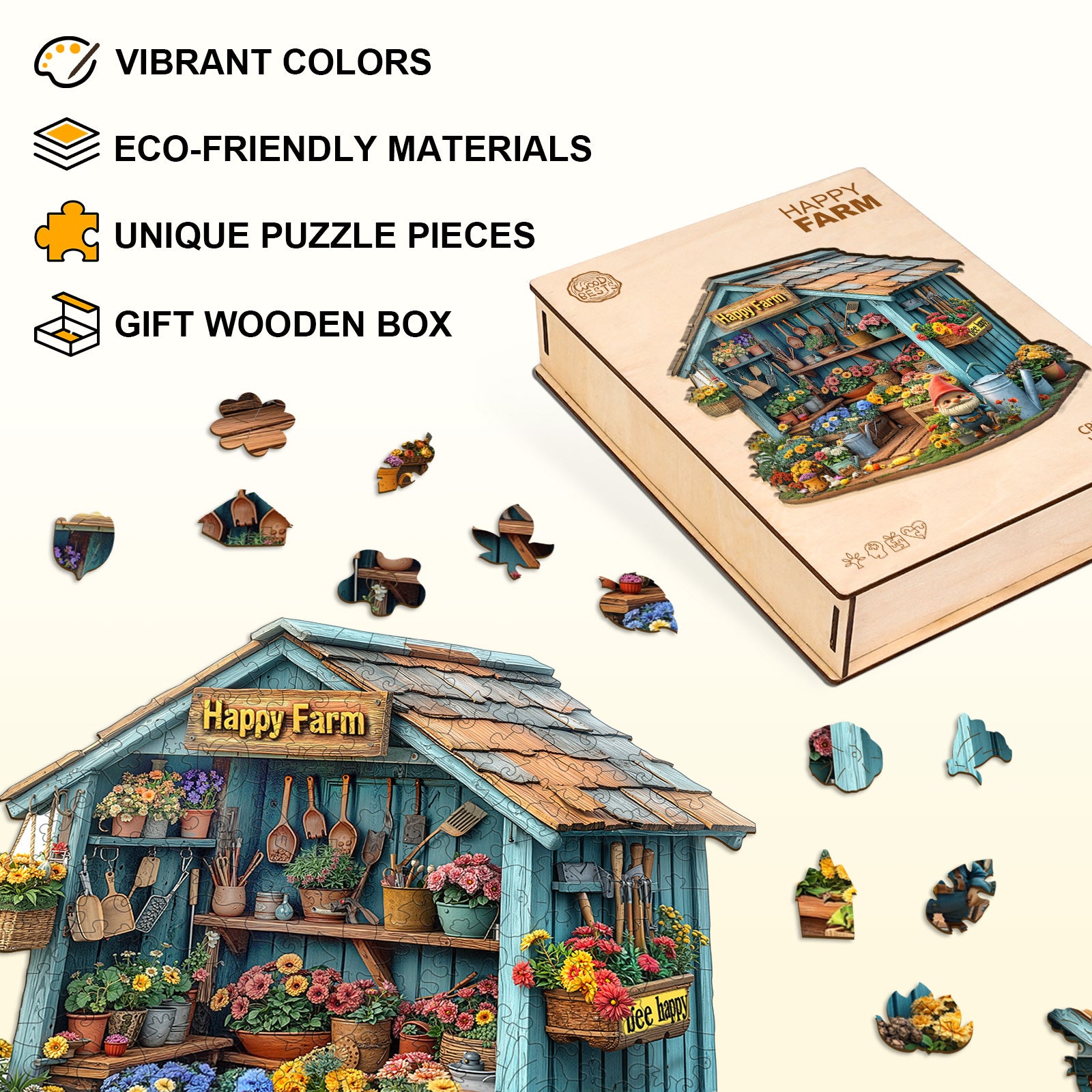 Happy Farm Wooden Jigsaw Puzzle