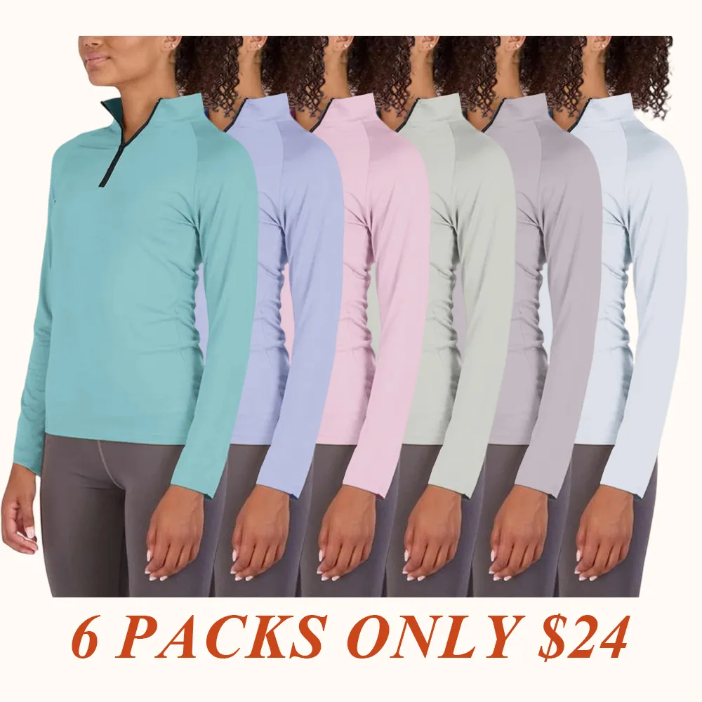 Womens Dry-Fit Long Sleeve Quarter Zip & Full Zip Up Hoodie Workout Jacket (Available in Plus)