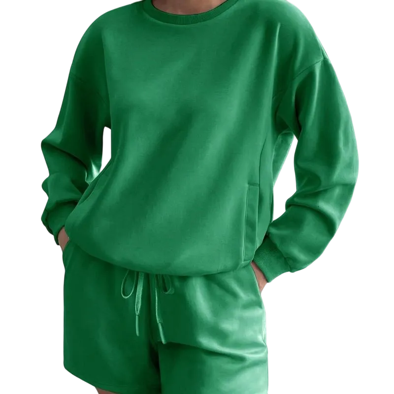 Women's Sporty Round Neck Tracksuit Set