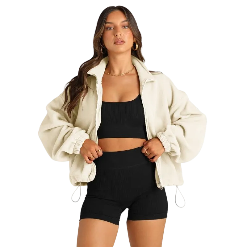 Women's Stand Collar Jacket Long Sleeve Sweatshirt Women's Fall Jacket