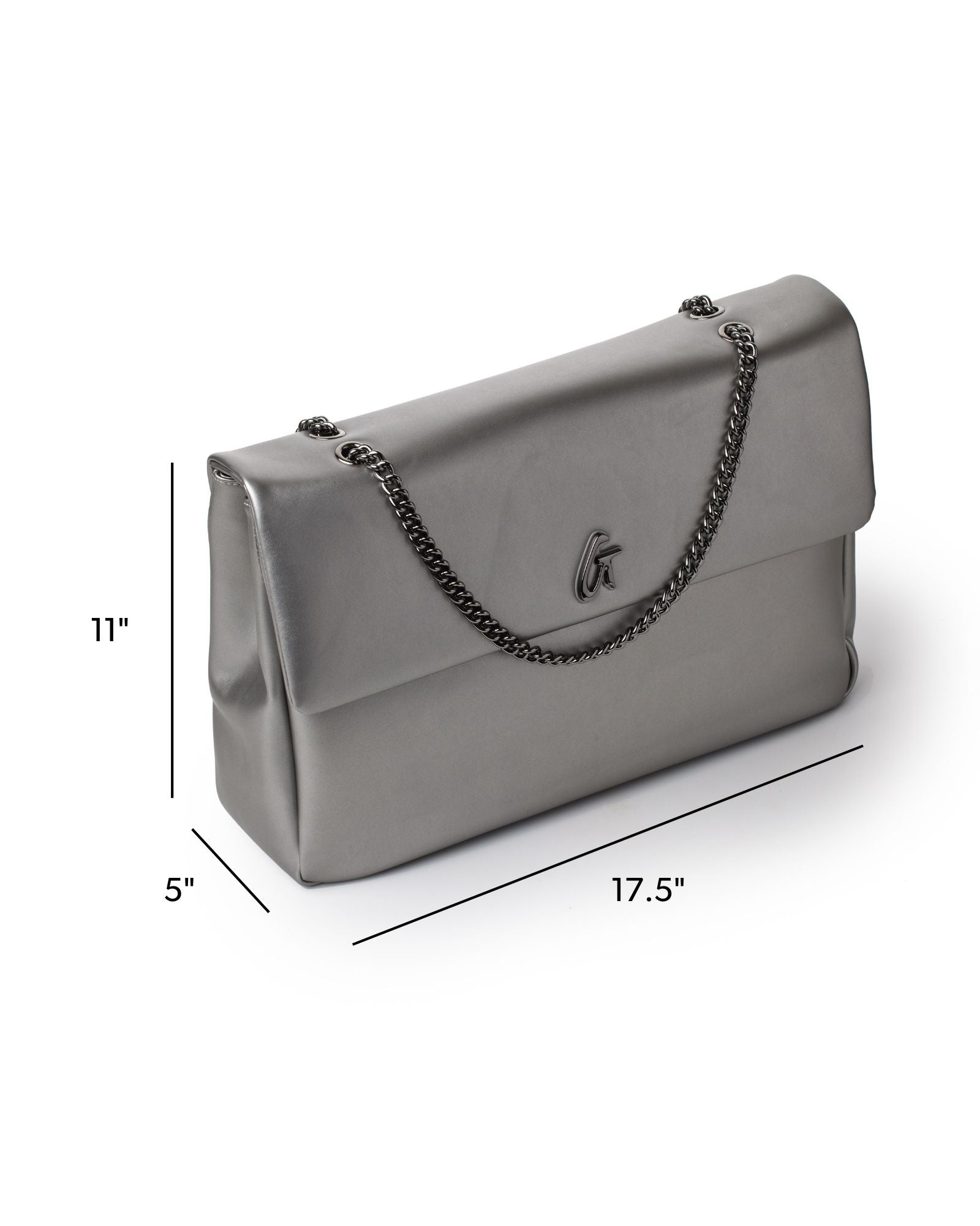 XL STANDARD FLAP BAG - PLATINUM