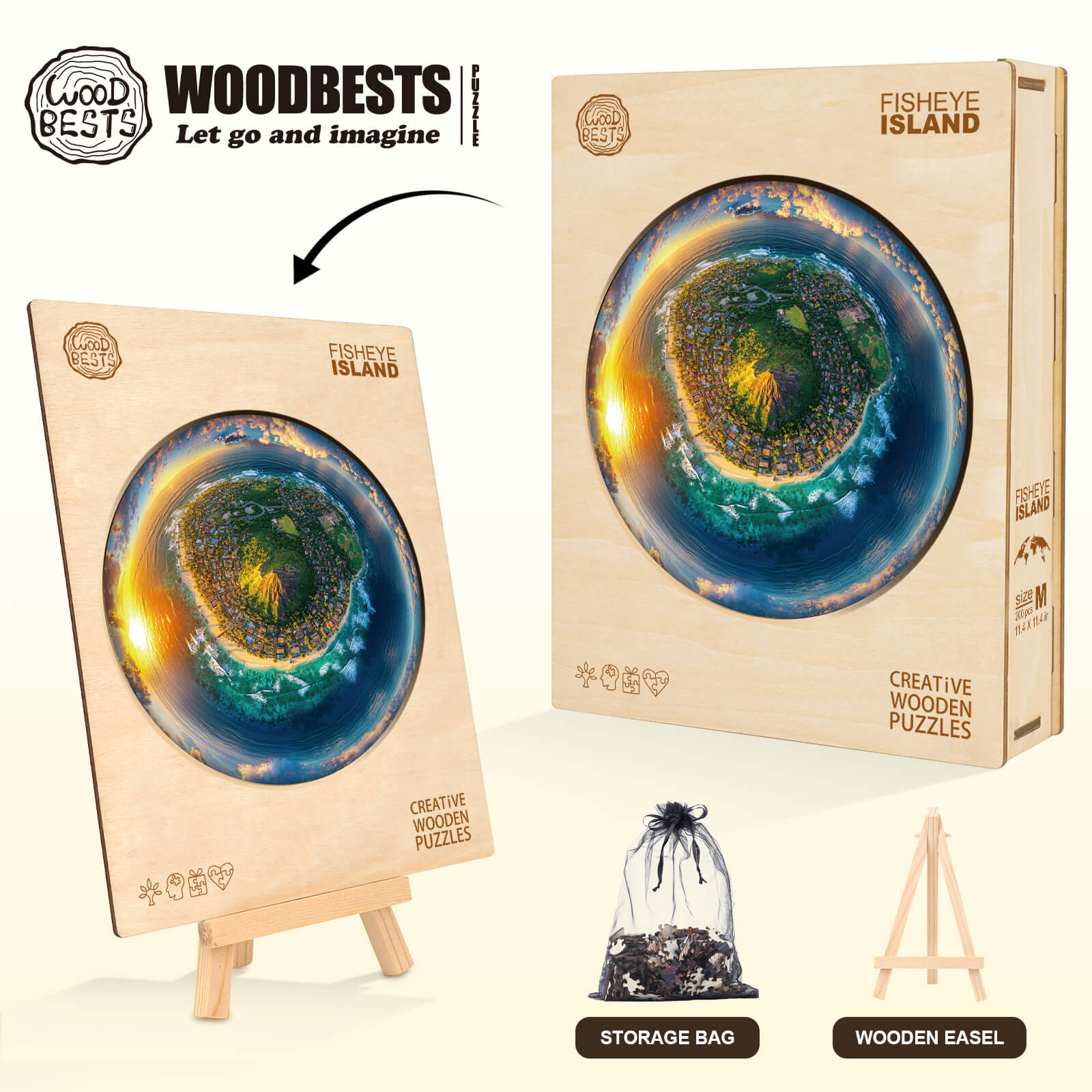 Fisheye Island Wooden Jigsaw Puzzle