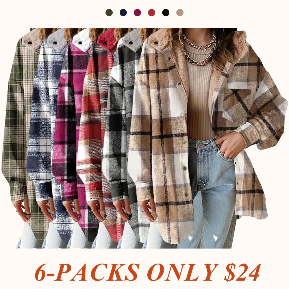 Women's Flannel Hooded Plaid