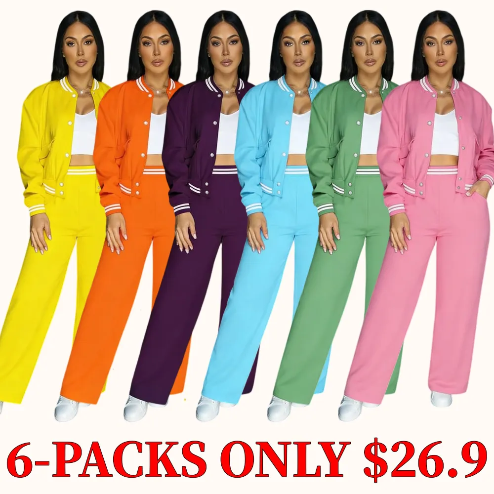 Women's solid color two-piece sportswear set