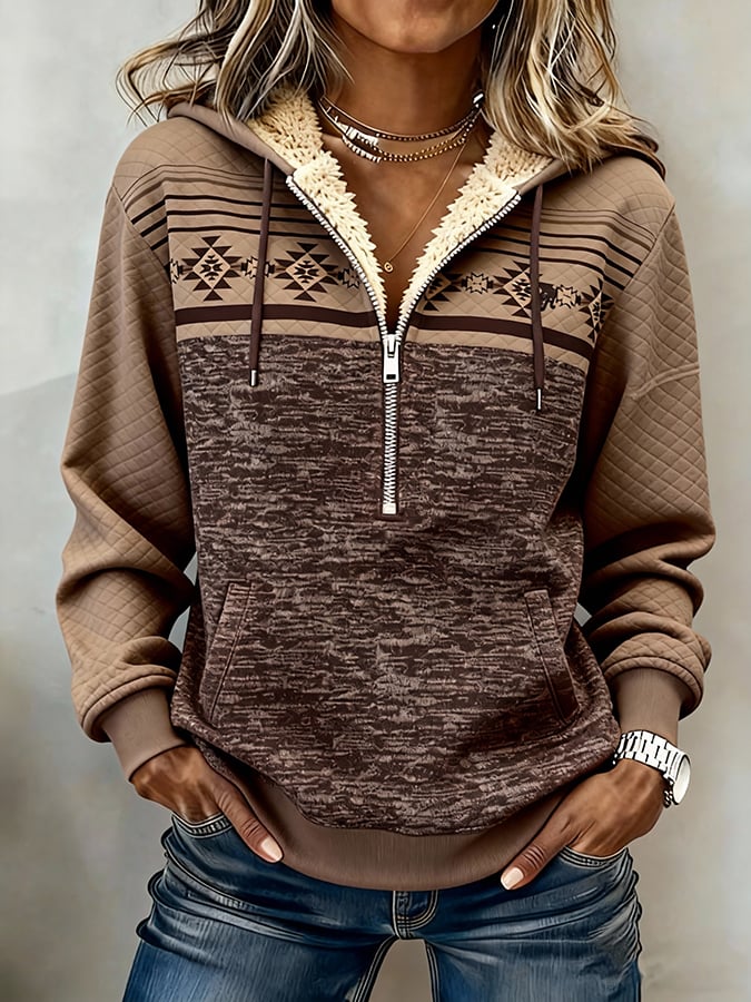 Women's Western Casual Textured Sweatshirt