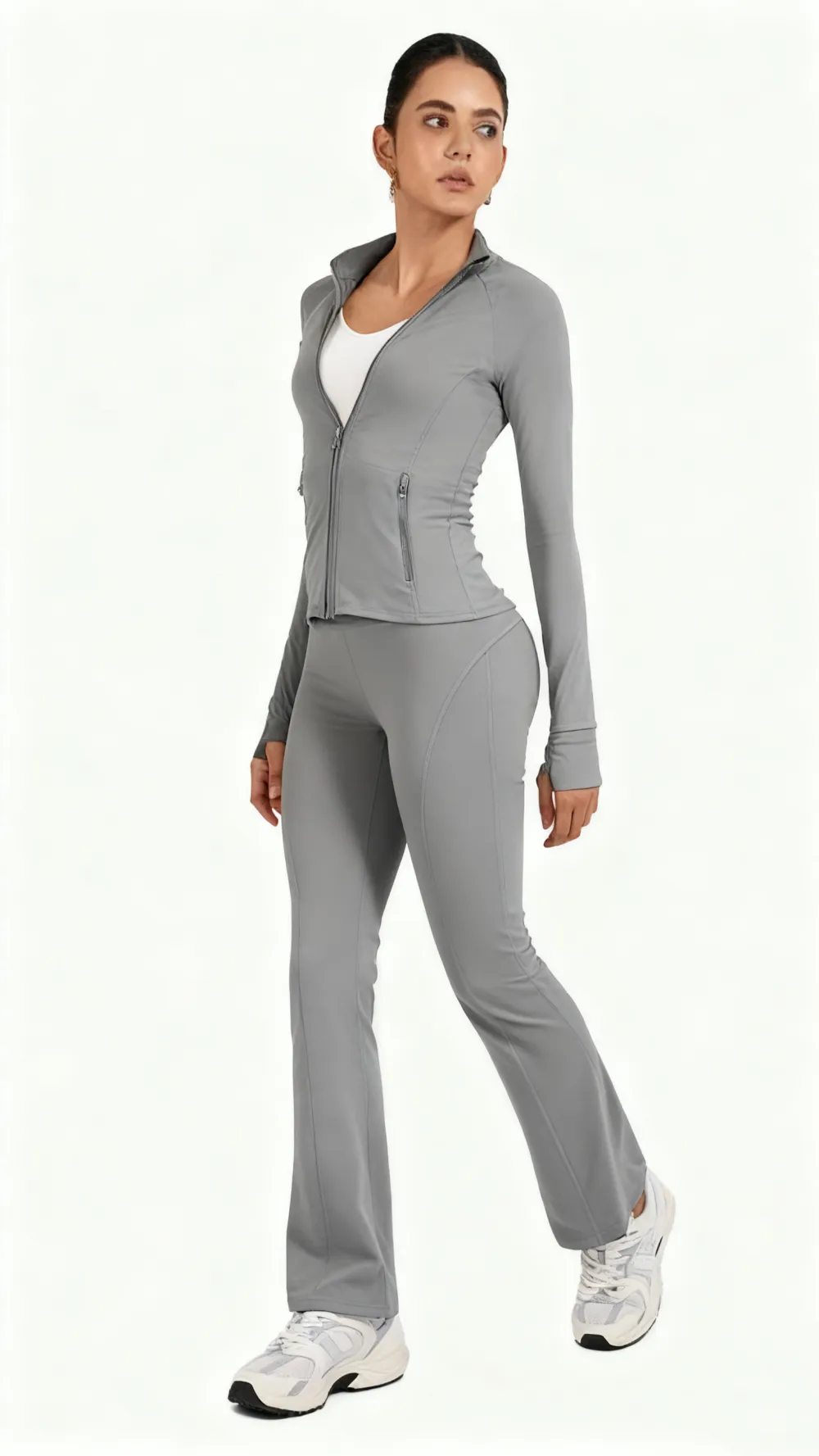 2PCS Slim-It BBL Jacket and Flare Leggings Daily Set