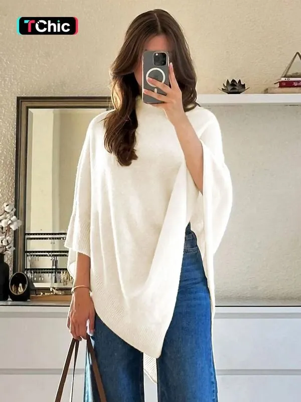 Women's Plain Loose Elegant Fashion Sweater Shawl