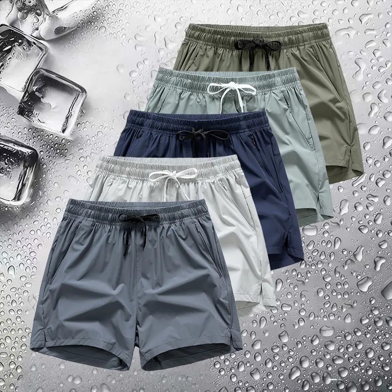 Men's Breathable Zipper Pocket Shorts – Casual Drawstring Athletic Fit