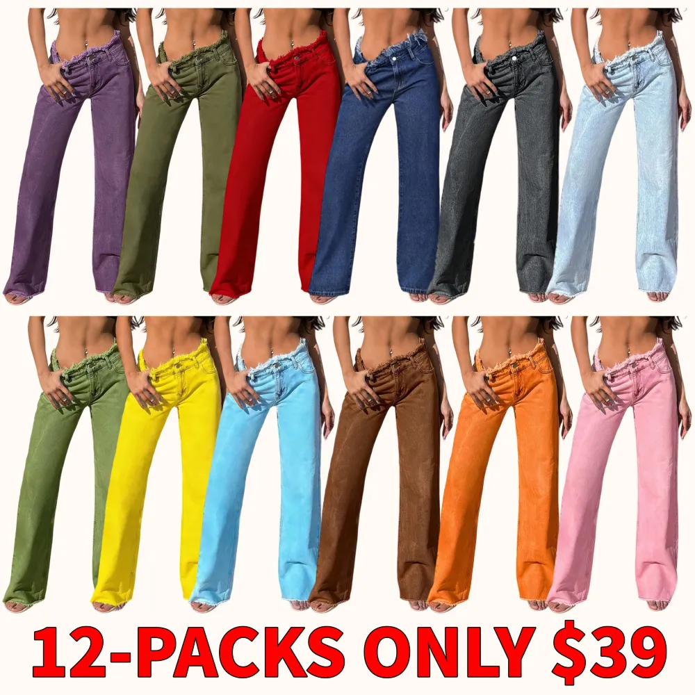 Women's high-waisted loose-fitting jeans