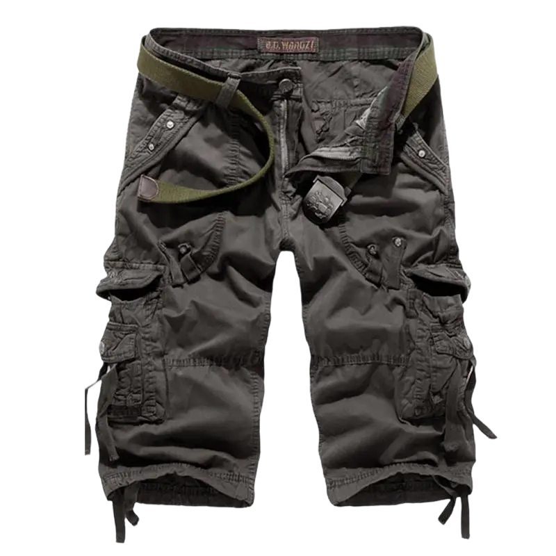 Men's Korean Style Multi-Pocket Cargo Shorts Fashion Trend Multi-Pocket Mid-Length Shorts Men's Casual Shorts Pants Cotton Fabric Khaki Menswear Cropped