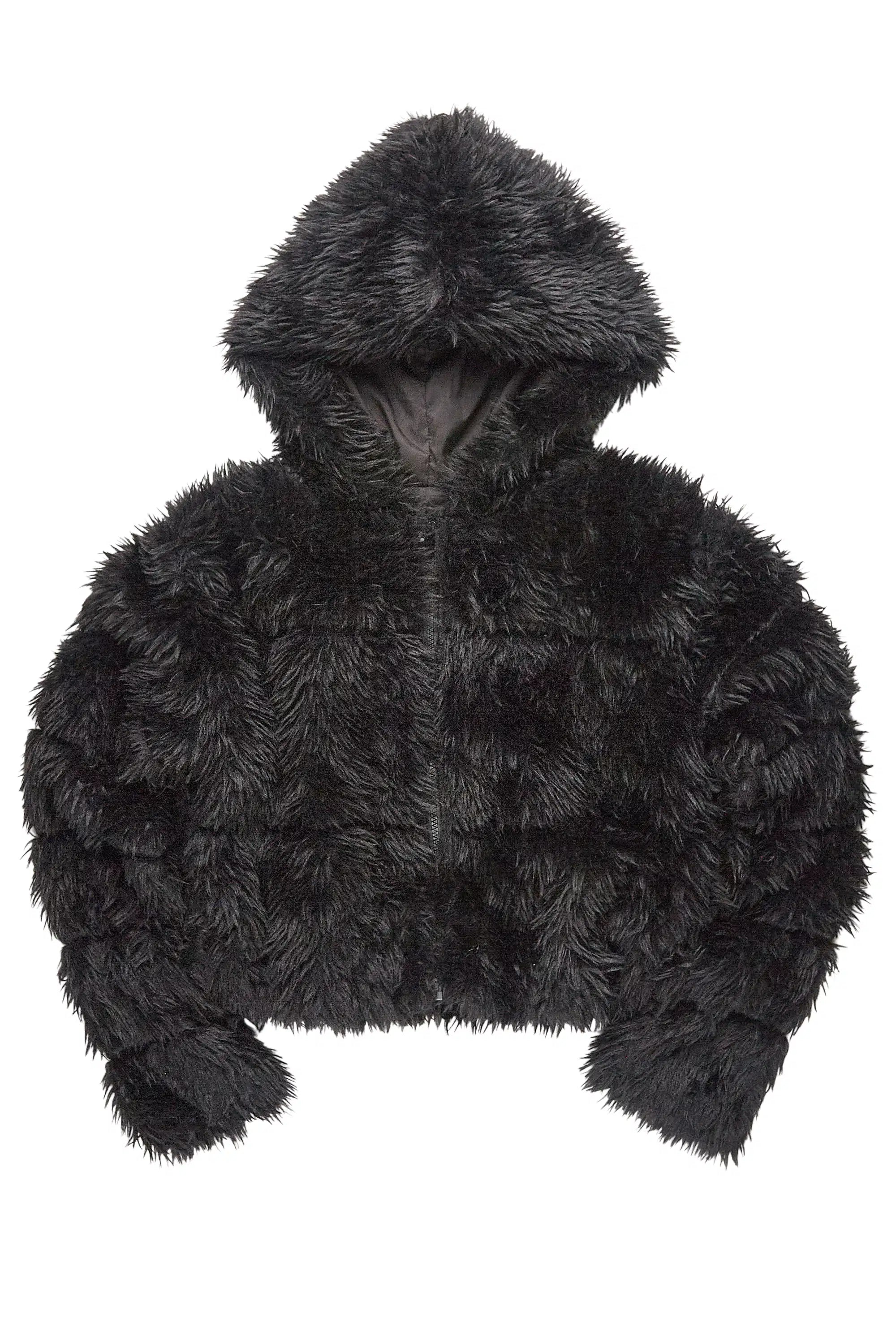 Kristin Black Fur Jacket