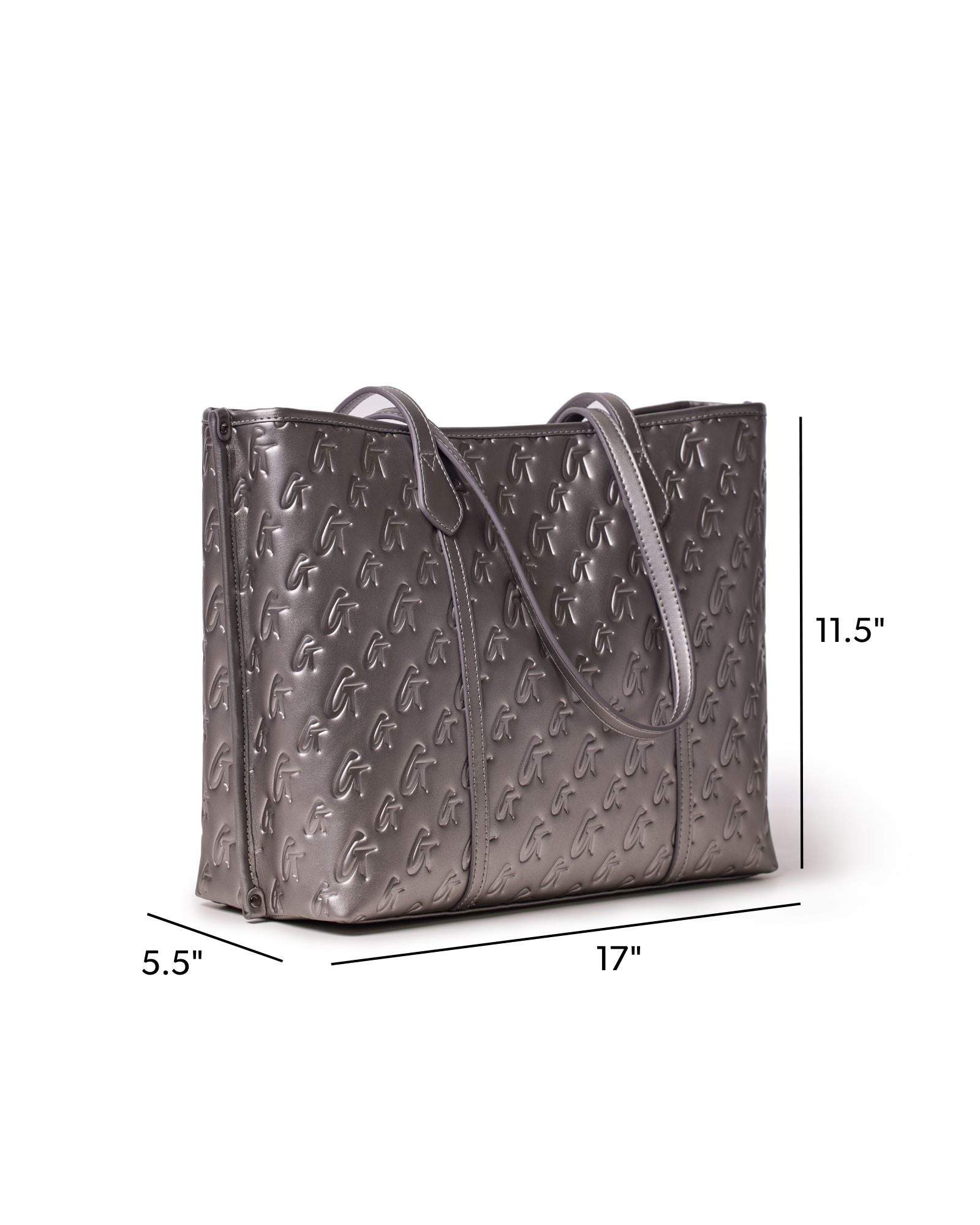 MONOGRAM SLEEK TOTE - PLATINUM