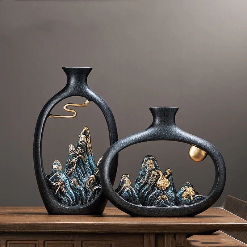 Chinese Mountain View Vase