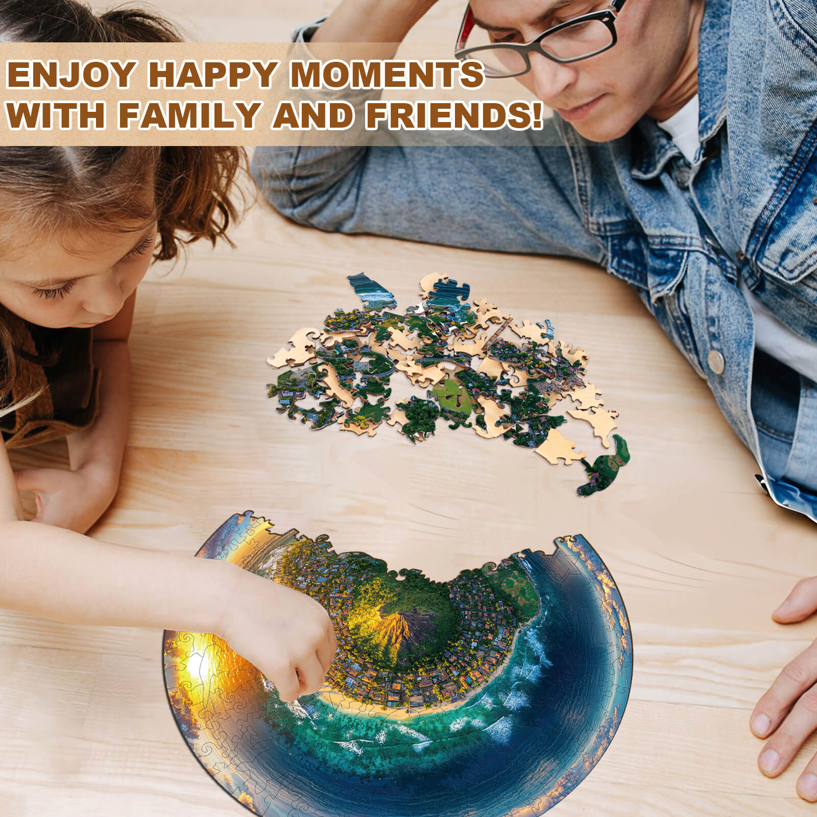 Fisheye Island Wooden Jigsaw Puzzle