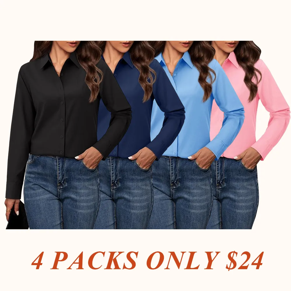 Button Down Shirts for Women Classic Fit Dress Shirt