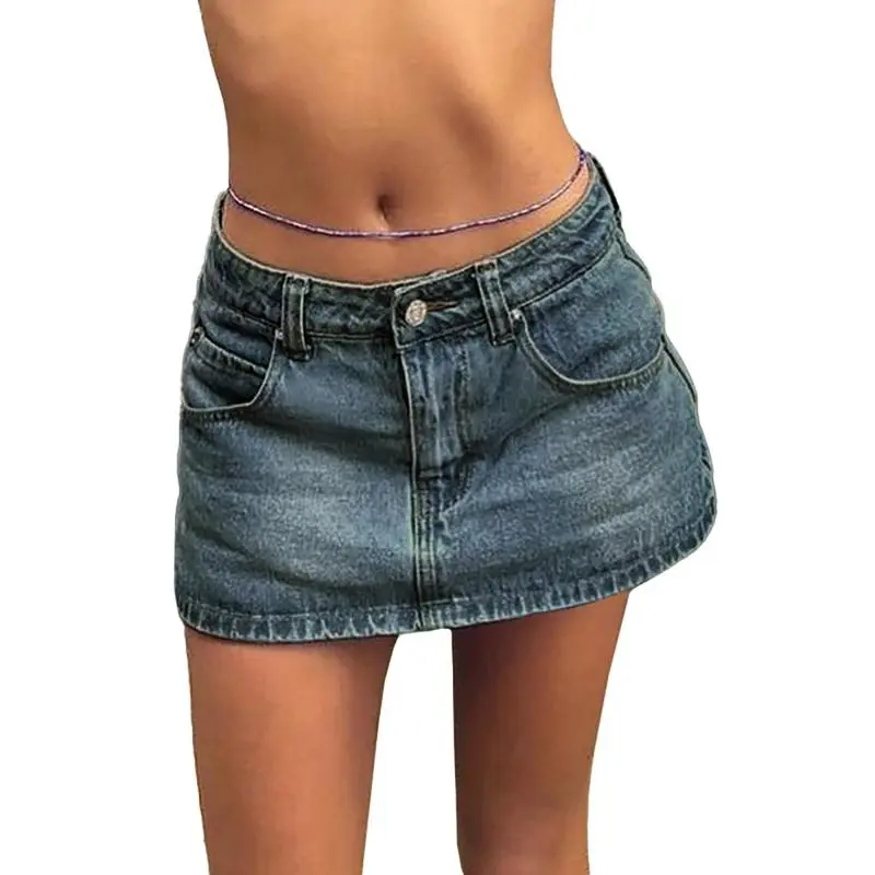 Stretchy Mid Waist Y2K Sexy Denim Mini Skirts (Just $3 Each!)