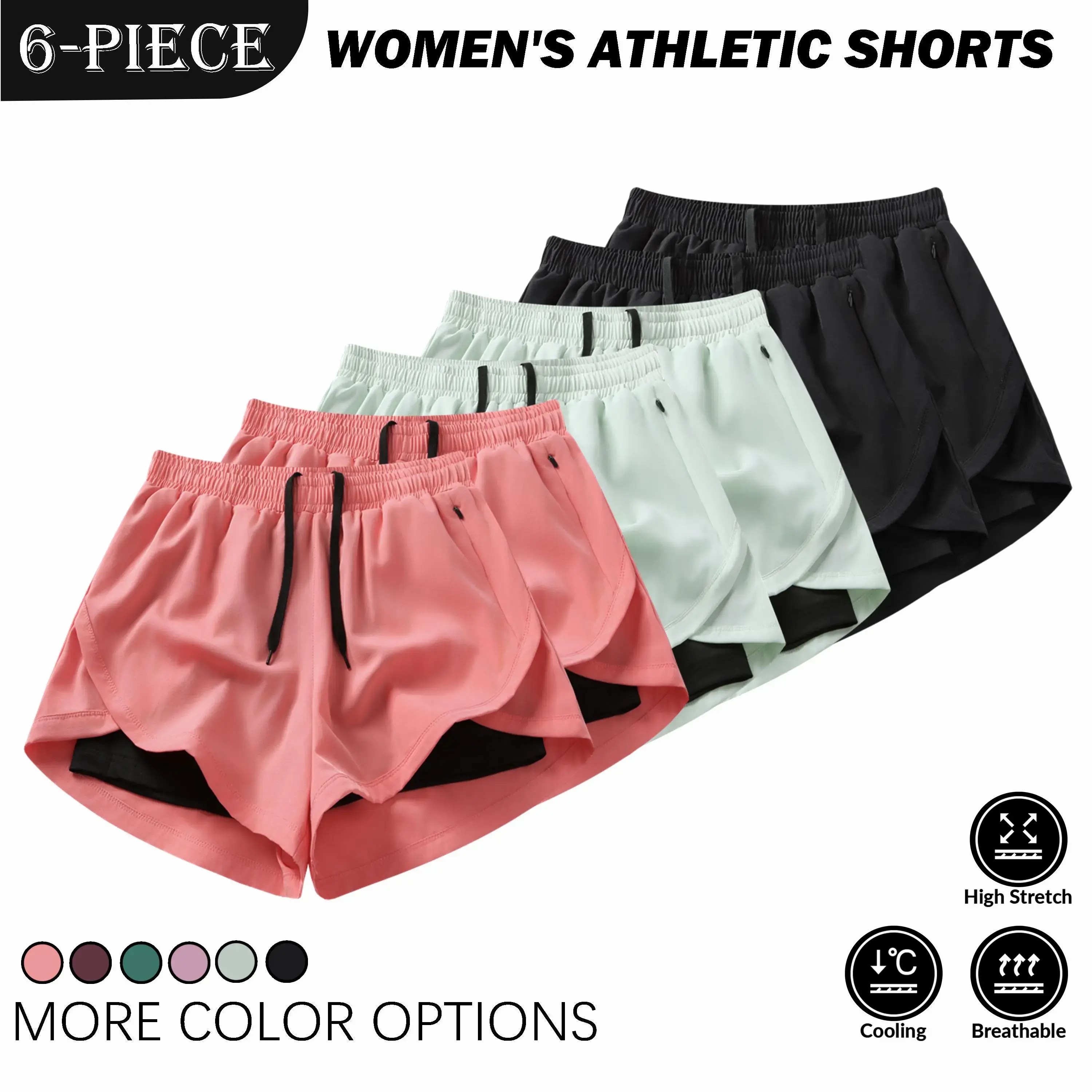 Women's 6-Pack Quick Dry Sports Shorts – Breathable Anti-Exposure Activewear