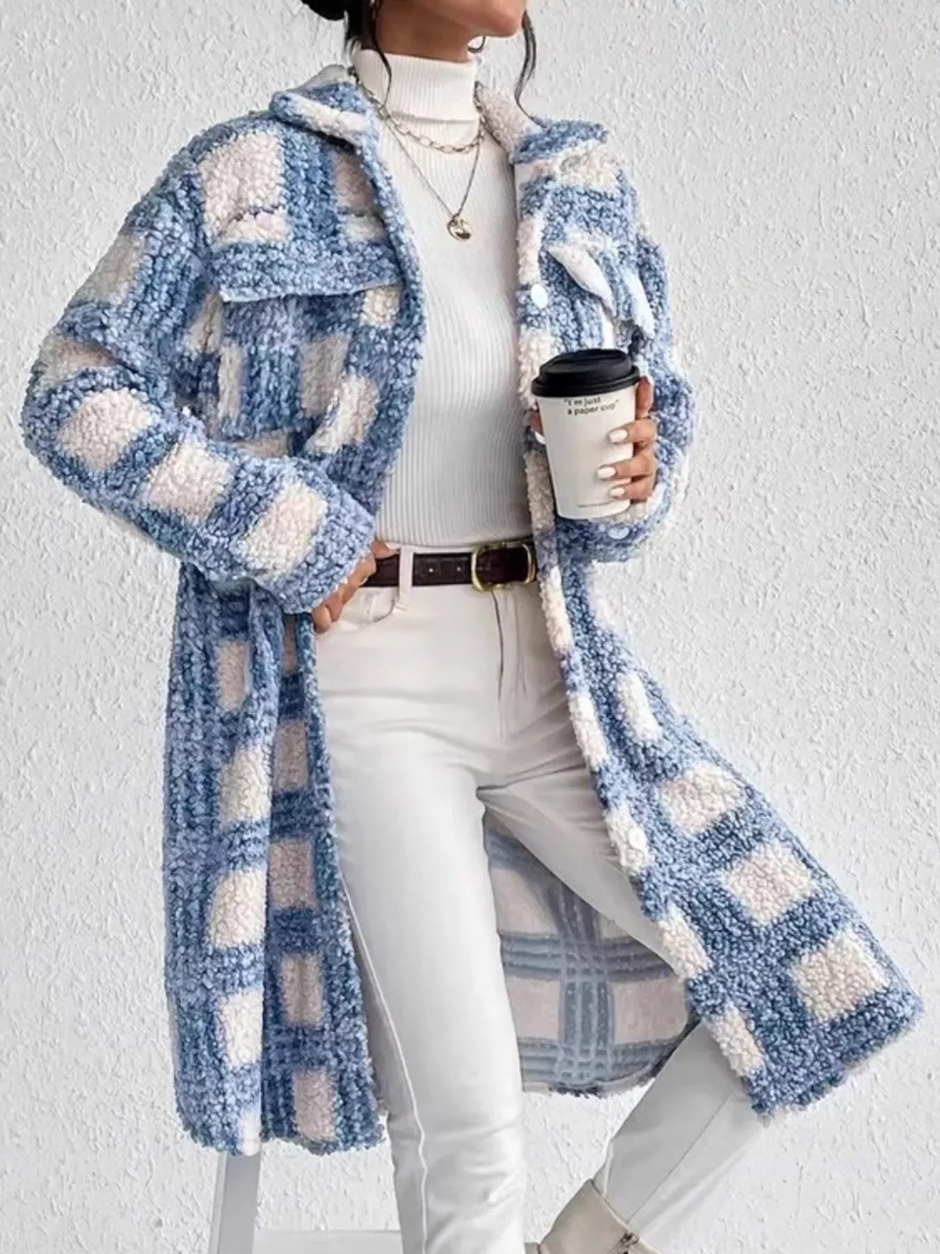 Plaid Fleece Coat - Stylish Warmth for Every Season