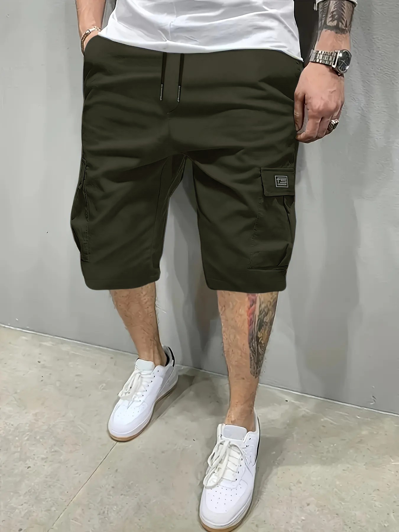 Men's Multi-Pocket Cargo Shorts Casual Streetwear Set