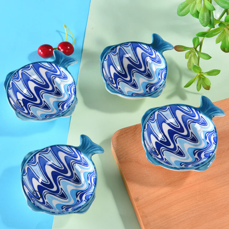 4PC Fruits Flowers Critters Seasoning Dishes