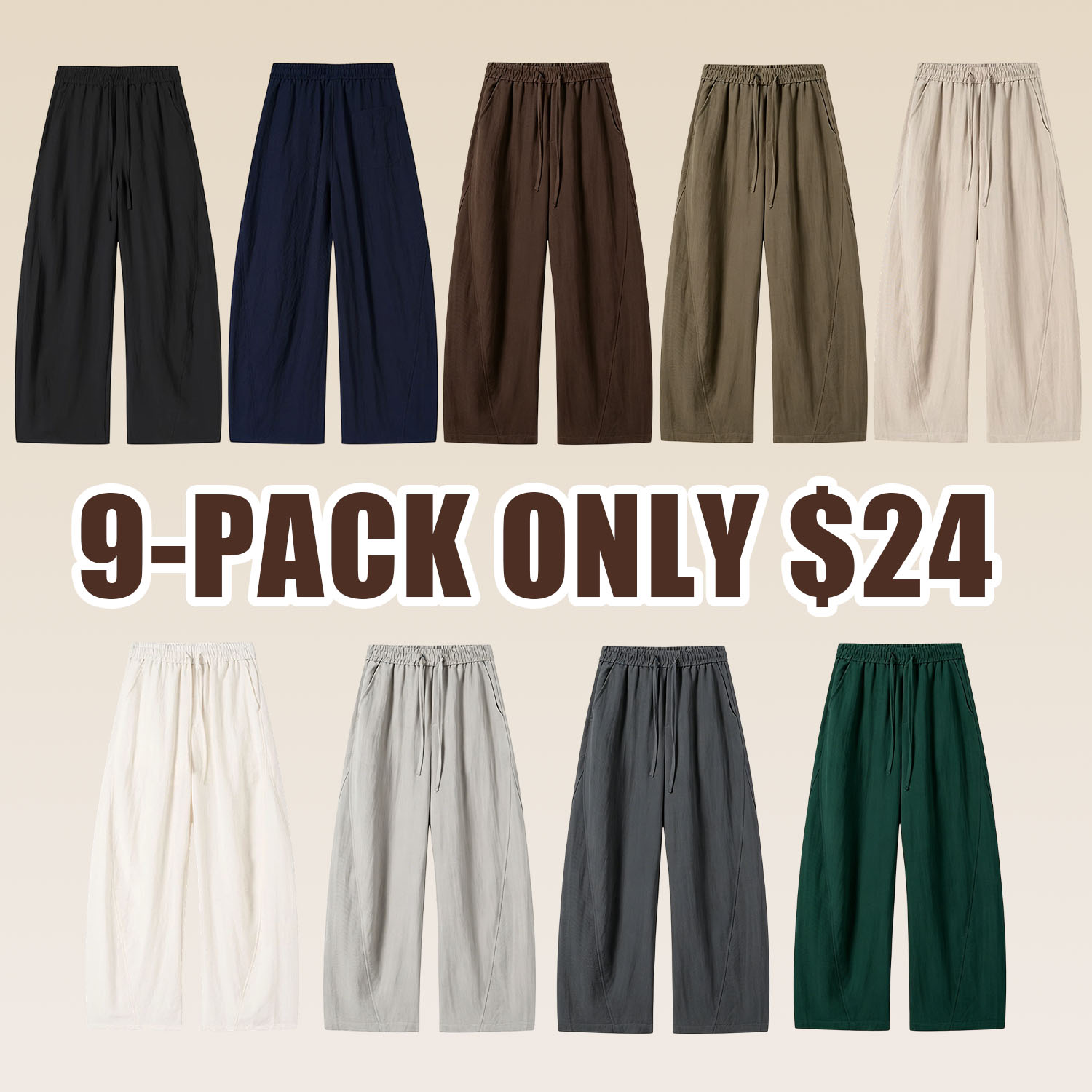 Men’s Tencel Linen Blend Pants – Elastic Waist Straight Leg, Lightweight Breathable Summer Casual Trousers