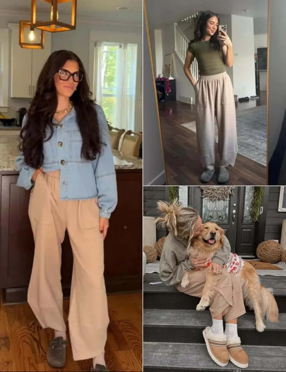 Women's Wide Leg Harem Pants Casual Palazzo Pants with Pockets High Waist Relaxed Fit