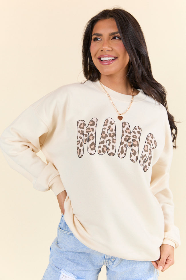 Mama Leopard Cream Graphic Sweatshirt