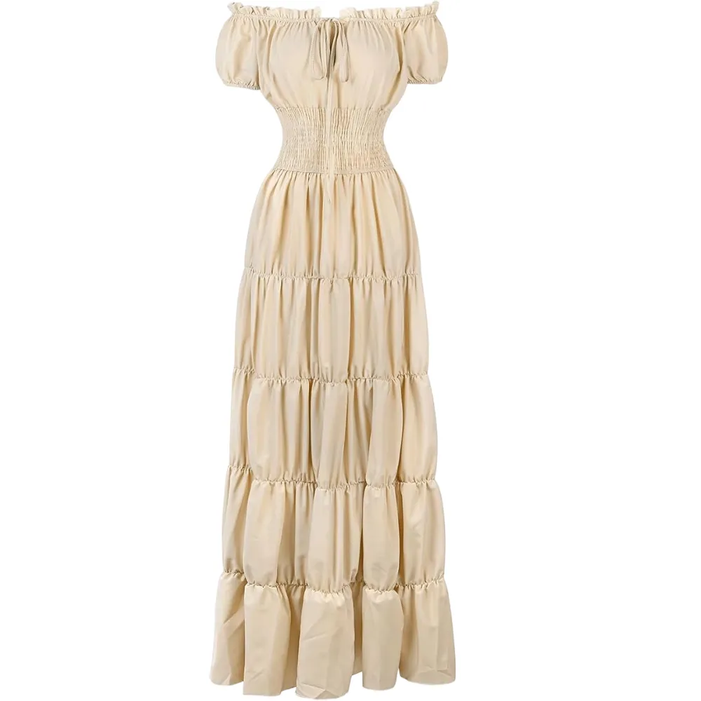 Women's Waist-Cinching Pleated Maxi Dress