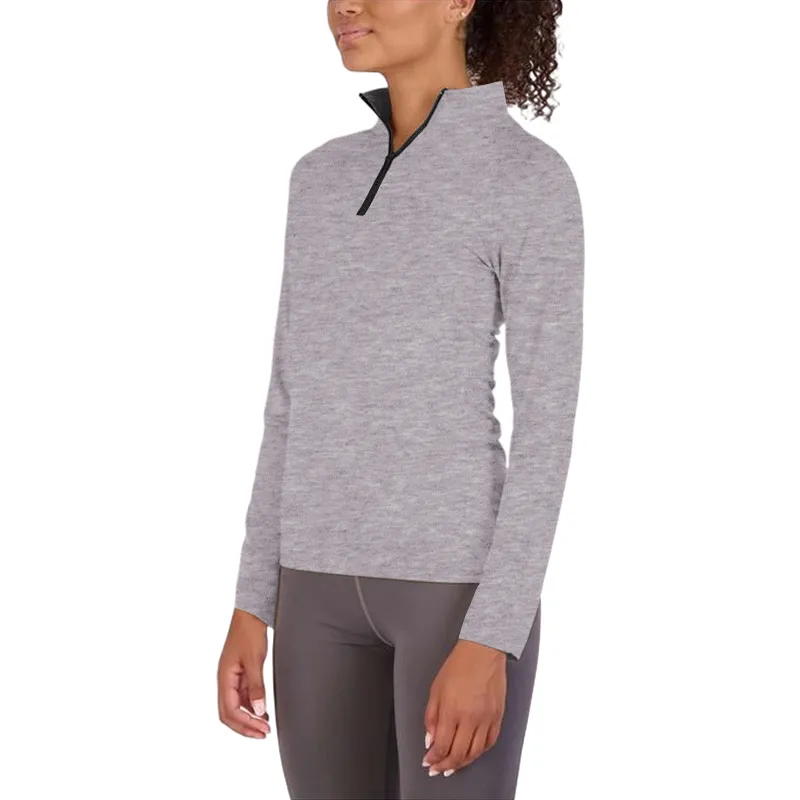 Womens Dry-Fit Long Sleeve Quarter Zip & Full Zip Up Hoodie Workout Jacket (Available in Plus)