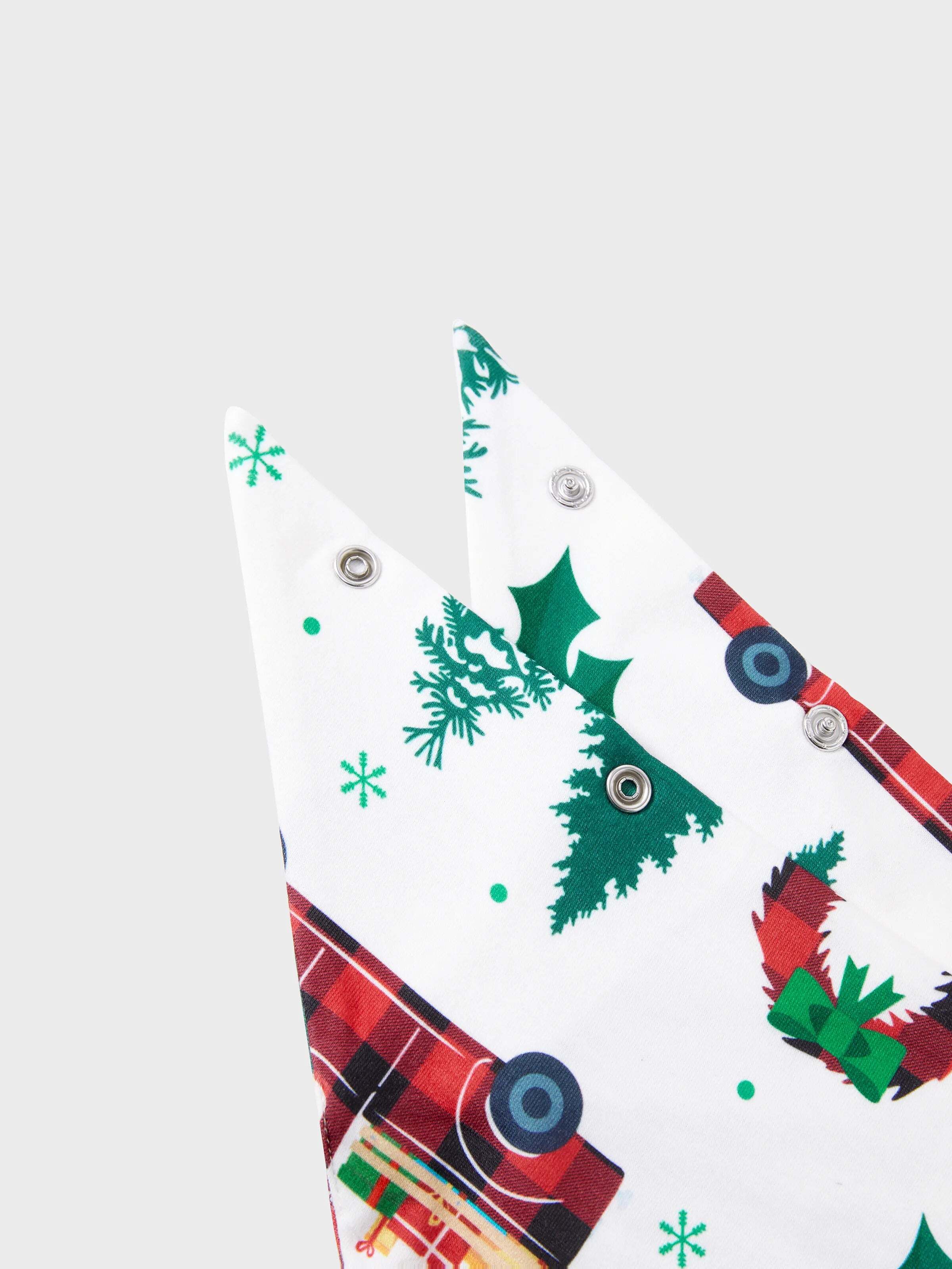 Christmas Family Matching Allover Xmas Tree & Car Print Long-sleeve Pajamas Sets with Christmas Socks Multi-color