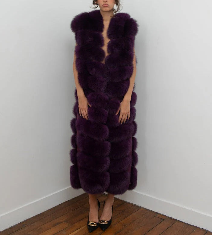 Natural Red Fox Full Length Vest（✔️Free shipping）