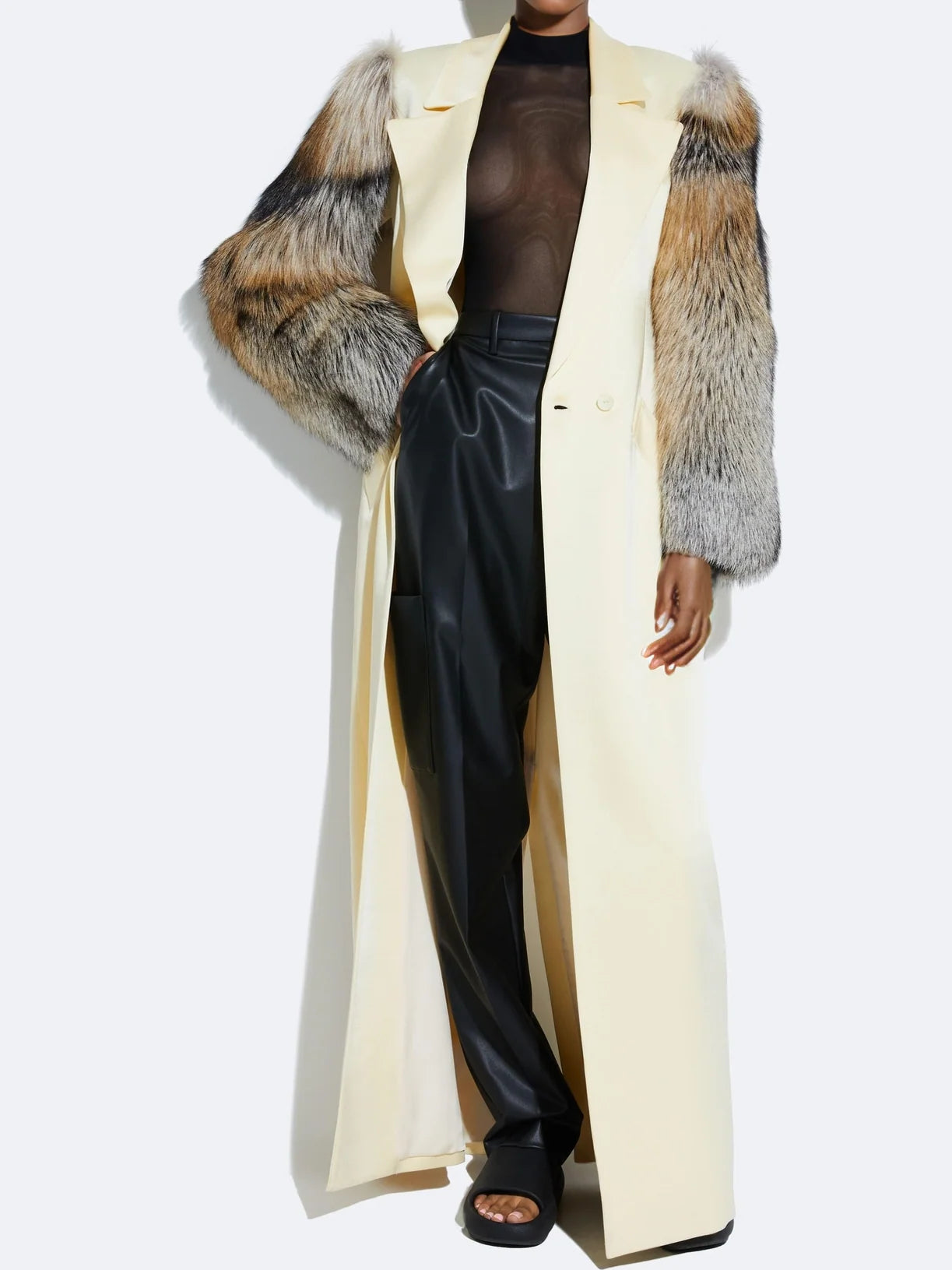 Eco-friendly Fur Stitching Coat（✔️Free shipping）