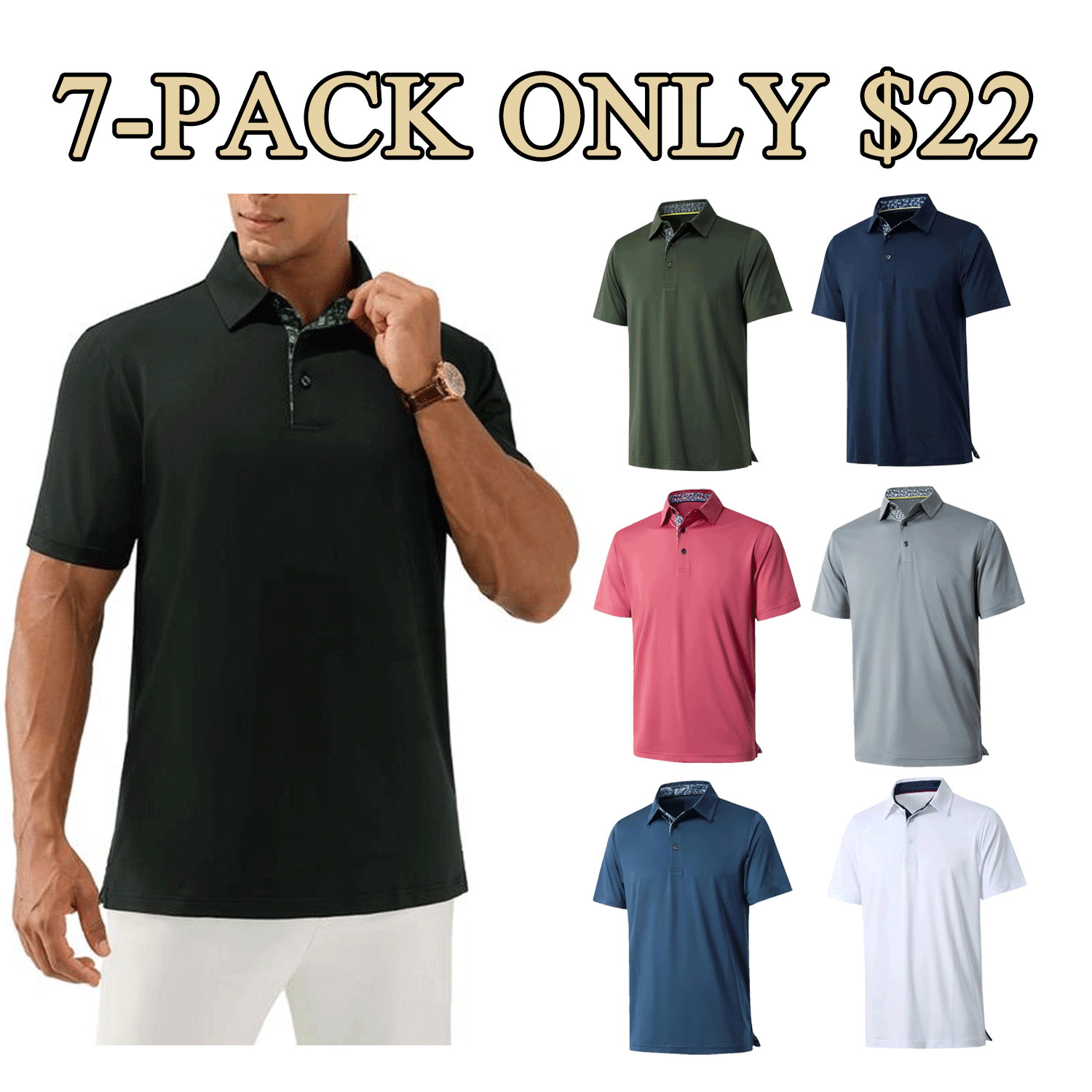 Men’s Classic Cotton Short-Sleeve Polo Shirt