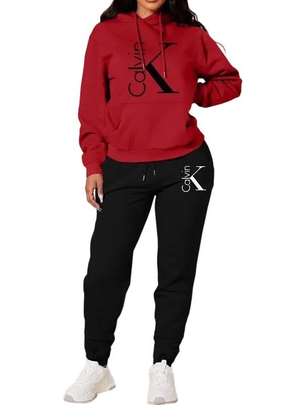 Women's Casual Hooded Sweatshirt Set
