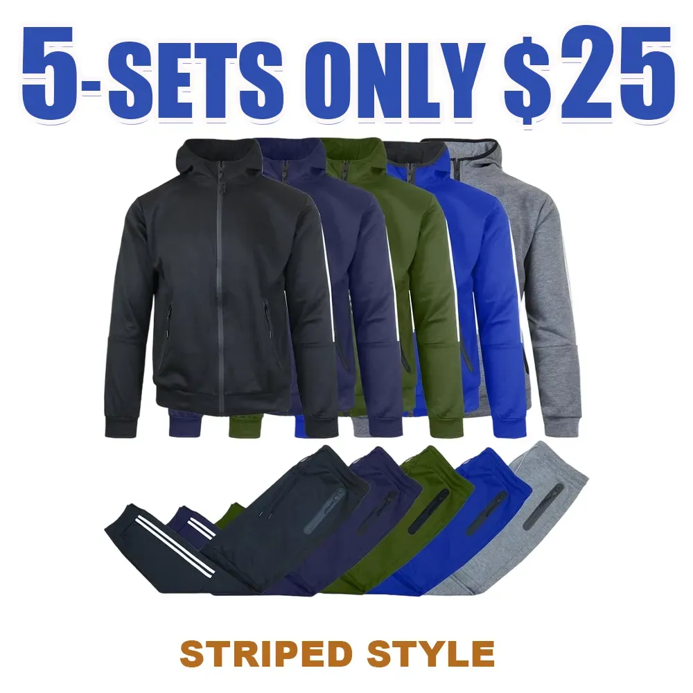 Men’s 4-Piece Fleece Zip Hoodie & Jogger Sets
