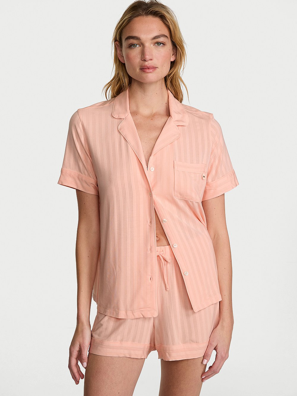 Modal Ultra-Fine Short Pajama Set Pink Gin