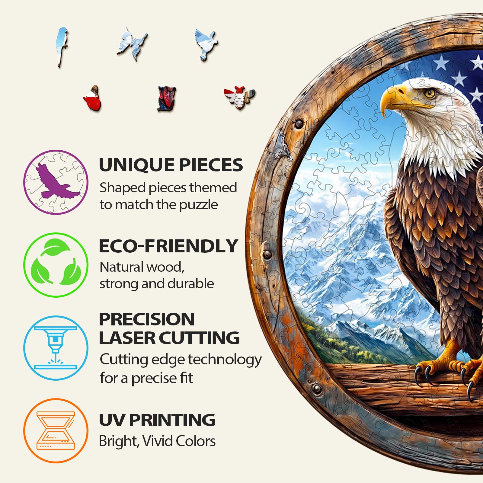 Bald Eagle Wooden Jigsaw Puzzle