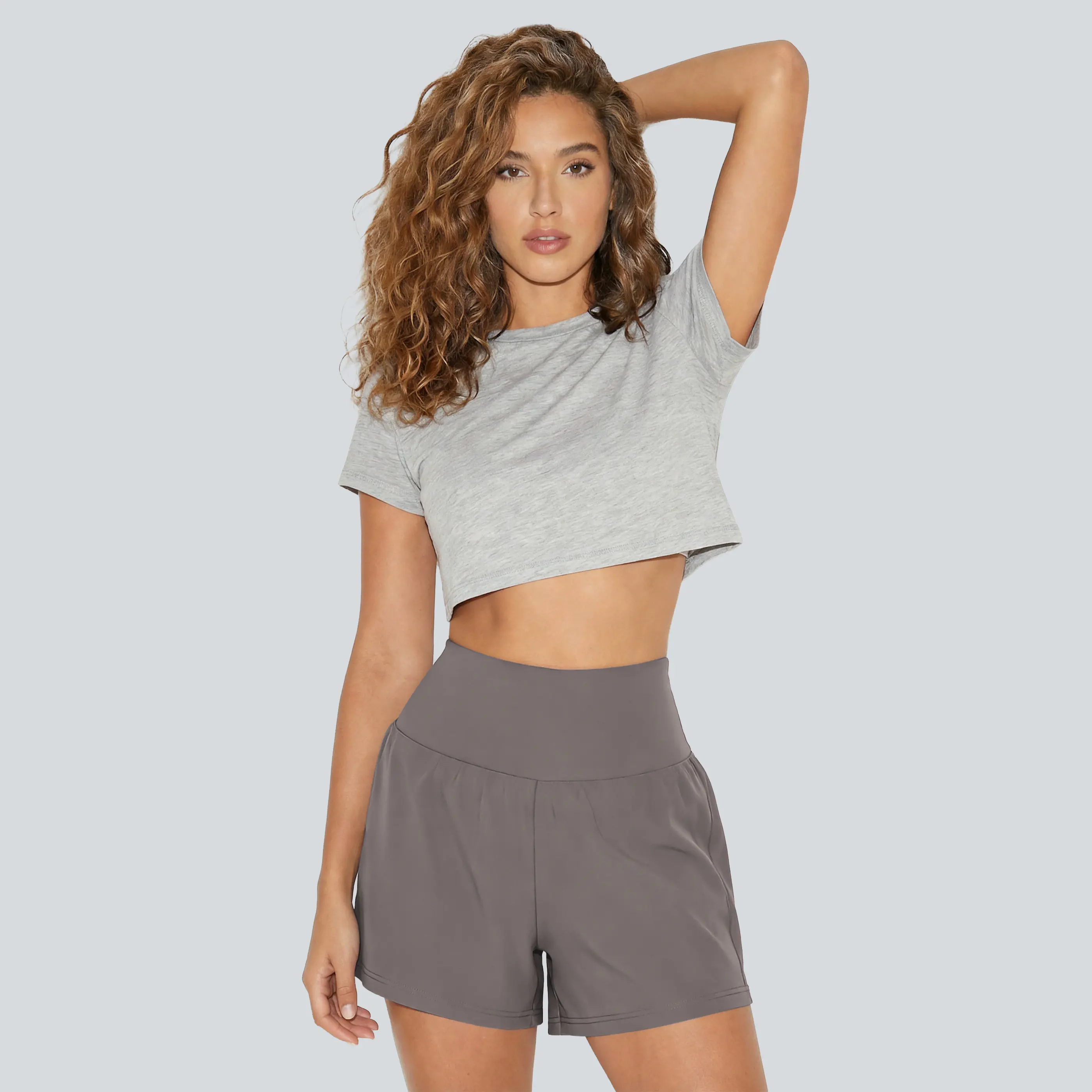 Super High Waisted Back Pocket & Side Hidden Pocket 2-in-1 Yoga Shorts 3