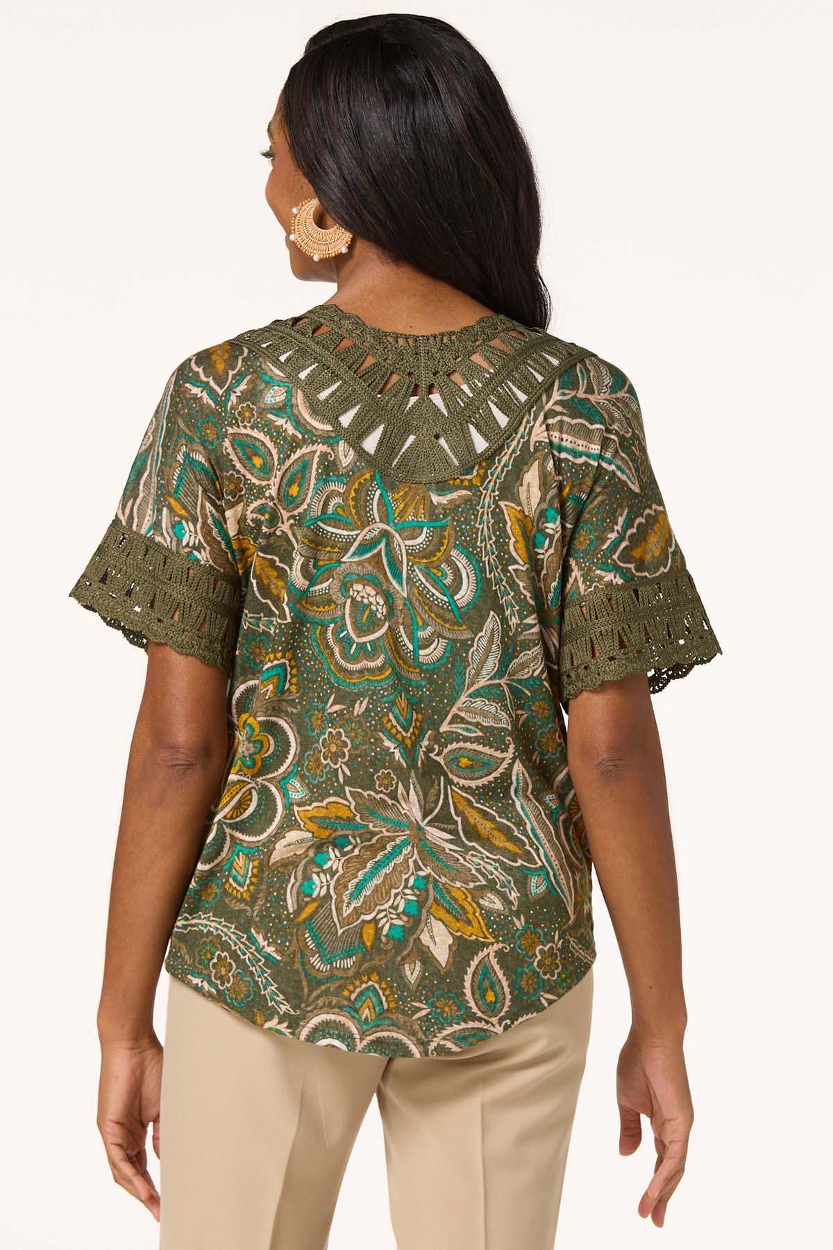 Floral Macrame Trim Cardigan