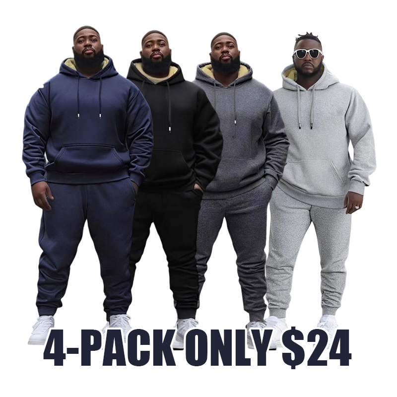 Men’s Thick Knit 2-Piece Set: Hooded Jacket & Pants