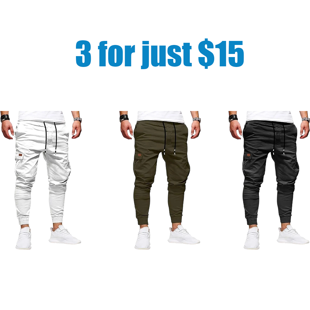 Men's Slim Fit Cargo Pants Slimming Drawstring Mid Waist Casual Trousers for Men Above Ankle Length with Slanted Pockets Versatile Lightweight Bottoms for Daily Wear All Seasons Functional Elastic Waistband for Everyday Wear