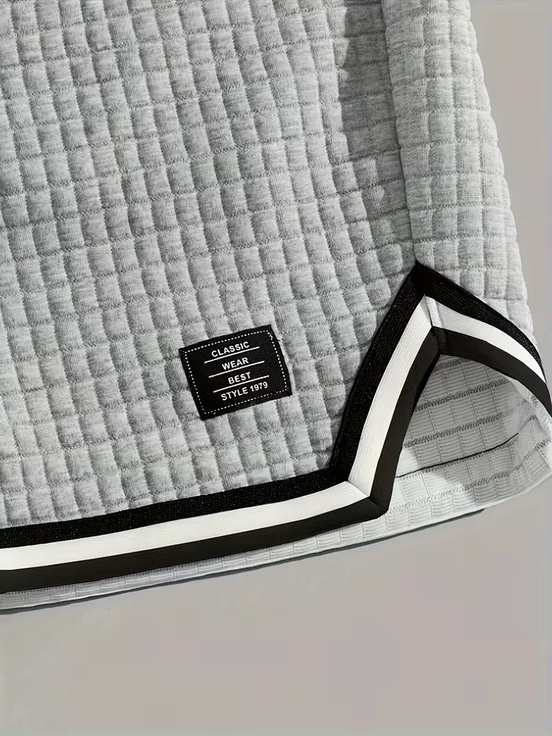 Men's Waffle Knit Shorts - Elastic Drawstring Waist Casual Summer Shorts with Stretch