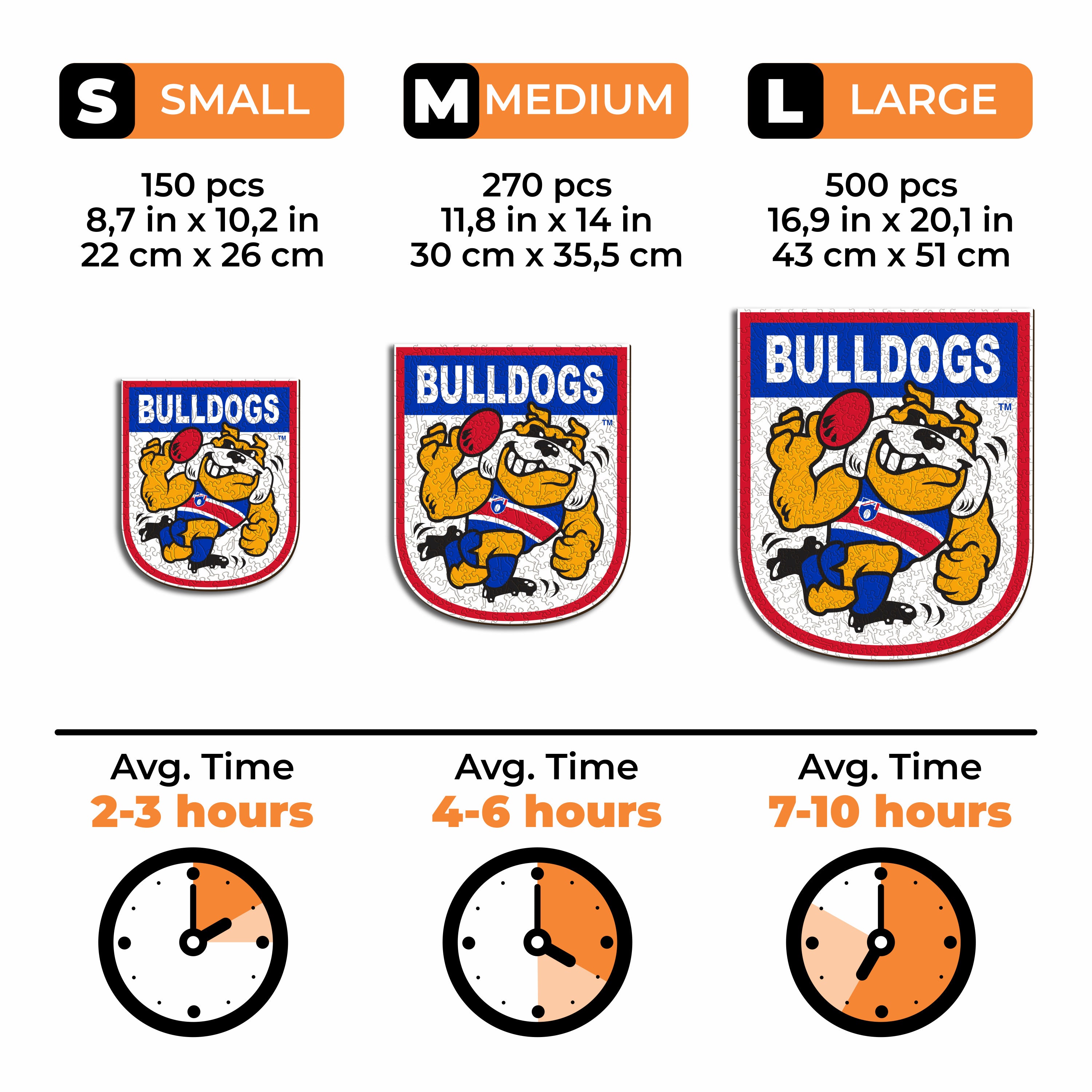 Western Bulldogs Retro Mascot - Wooden Puzzle