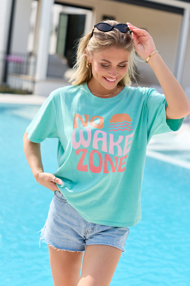 No Wake Zone Mint Graphic Tee