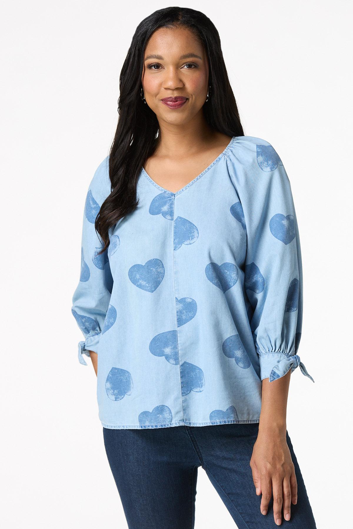 Chambray Heart Top